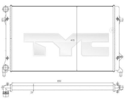 Радіатор, охолодження двигуна TYC 7020025