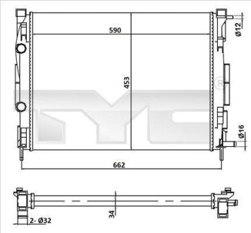 CHгODNICA WODY RENAULT SCENIC 1,5DCI/1,9DCI/1,8/2,0 03- 728-0054 TYC 7280054