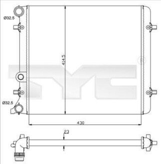 Радиатор, охлаждение двигател TYC 7370010