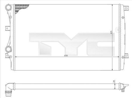 Радіатор, охолодження двигуна TYC 7370017R