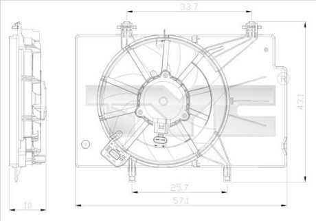 Вентилятор, охлаждение двигателя TYC 810-0043