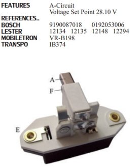 Регулятор генератора UTM RB0374A