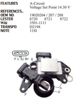 Регулятор генератора UTM RD2198A