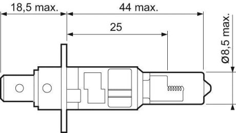 Лампа накаливания, "Essential H1" 12В 55Вт Valeo 032003