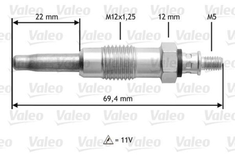 DB свічка розжарювання OM 601-603 93- Valeo 345116