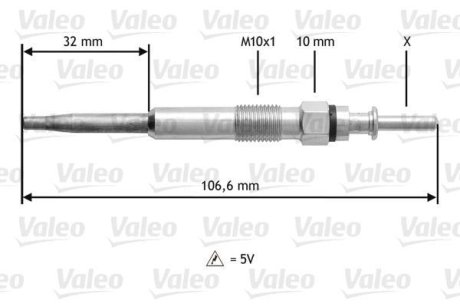 Свічка розжарювання Valeo 345134 (фото 1)