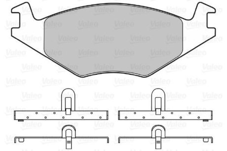 Комплект тормозных колодок, дисковый механизм Valeo 598127