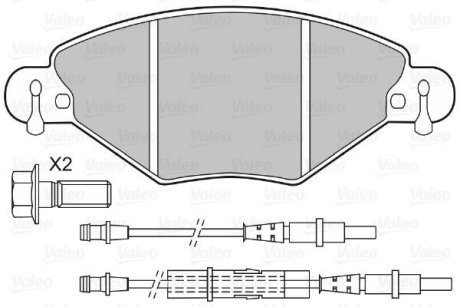 Колодки тормозные передние дисковые Valeo 598419 (фото 1)