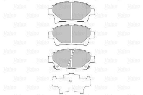 Гальмівні колодки, дискове гальмо (набір) Valeo 601060