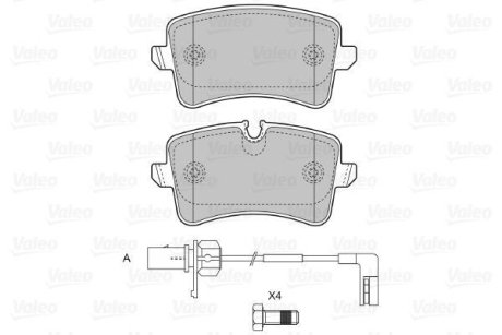 Комплект тормозных колодок, дисковый механизм Valeo 601325