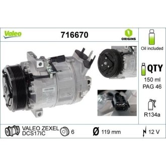 Компресор кондиціонера Valeo 716670