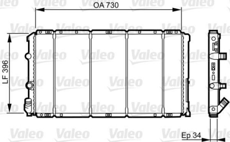 Радиатор, охлаждение двигател Valeo 732050