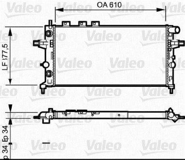 Радиатор, охлаждение двигател Valeo 732548