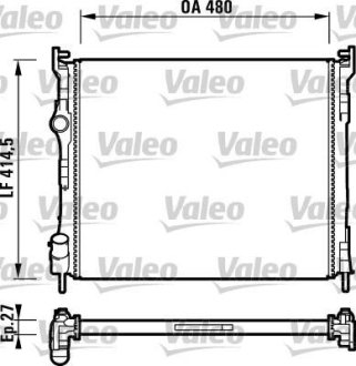 Радиатор, охлаждение двигател Valeo 732737