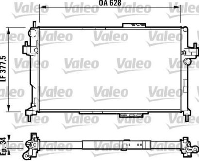 Радиатор, охлаждение двигател Valeo 732824