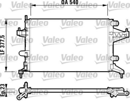 Радиатор, охлаждение двигател Valeo 732825