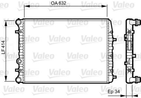 Радиатор, охлаждение двигател Valeo 732864