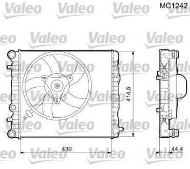 Радиатор, охлаждение двигател Valeo 733062