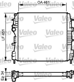 Радиатор, охлаждение двигател Valeo 734922