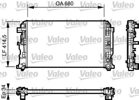 Радиатор, охлаждение двигател Valeo 734929