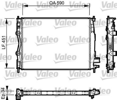 Радиатор, охлаждение двигател Valeo 735114