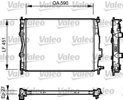 Радиатор, охлаждение двигател Valeo 735116