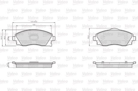 Колодки тормозные передние дисковые Valeo 872225