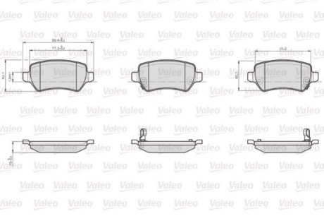 Комплект тормозных колодок, дисковый механизм Valeo 872417 (фото 1)