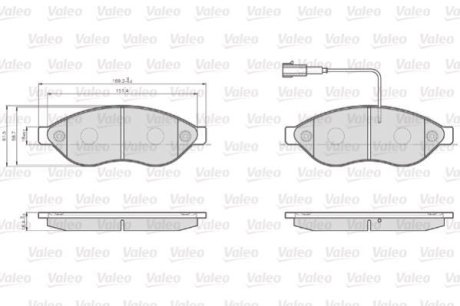 Комплект тормозных колодок, дисковый механизм Valeo 872468 (фото 1)