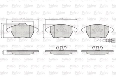 Комплект тормозных колодок, дисковый механизм Valeo 872587