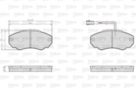 Комплект тормозных колодок, дисковый механизм Valeo 872918 (фото 1)