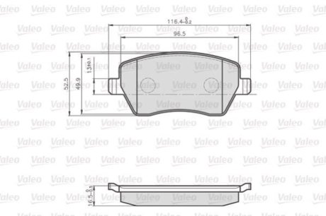 Колодки гальмівні RENAULT P. KANGOO 1,2-1,6 08- Valeo 872973