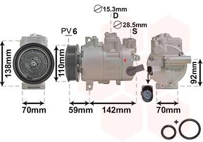 Компрессор, кондиционер Van Wezel 0300K270