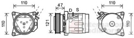 Компресор кондиціонера CHEVROLET CAPTIVA 9/06>3/11 Van Wezel 0800K036