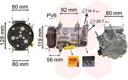 Компресор кондиціонера Van Wezel 0900K255