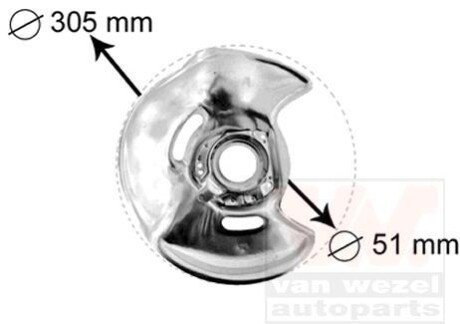 Отражатель, диск тормозного механизма Van Wezel 3024372
