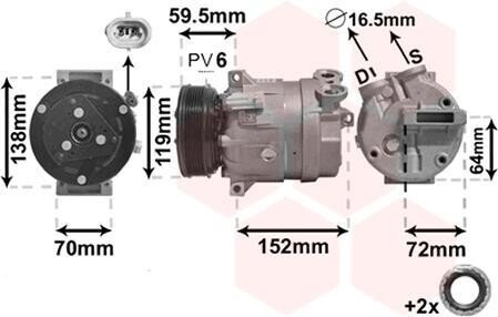 Компресор кондиціонера Van Wezel 3700K279 (фото 1)