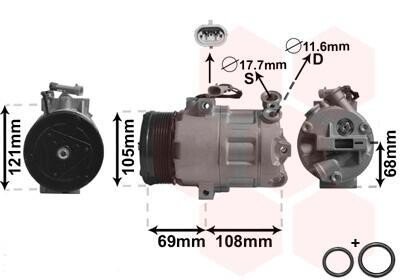 Компрессор, кондиционер Van Wezel 3700K358