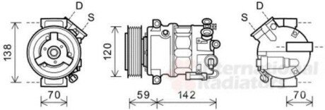 Компрессор, кондиционер Van Wezel 37 00 K577