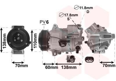 Компрессор, кондиционер Van Wezel 3700K616