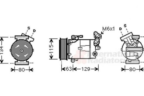 Компрессор, кондиционер Van Wezel 4300K384 (фото 1)