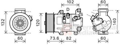 Компрессор, кондиционер Van Wezel 53 00 K610