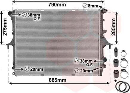 Радиатор, охлаждение двигател Van Wezel 58002214