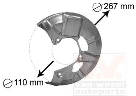 Отражатель, диск тормозного механизма Van Wezel 5830371