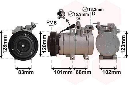Компрессор, кондиционер Van Wezel 8200K123
