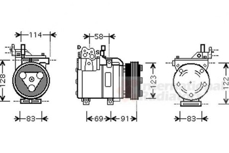 Компрессор, кондиционер Van Wezel 8200K196