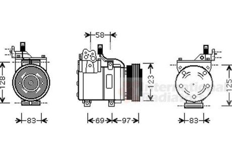 Компрессор, кондиционер Van Wezel 8200K198