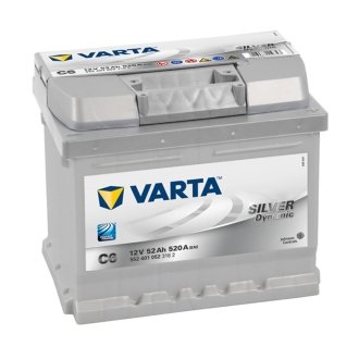 АКБ Silver Dynamic 52Ah/520A (-/+) 207x175x175 B13 VARTA 552401052