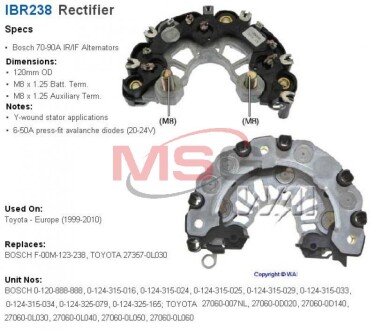 Діодний міст WAI IBR238