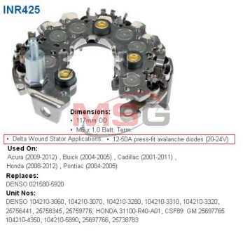 Діодний міст WAI INR425